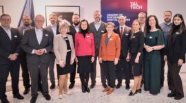 Consortium members from Estonian and European universities, members of the European Commission and technology attachés of member states gathered in Brussels for a seminar on secure artificial intelligence. Credit: TalTech