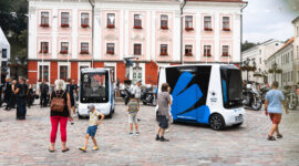 Self driving bus in Tartu.  Photo: Janar Lind
