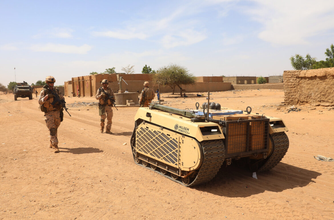 Milrem Robotics' unmanned ground vehicle “TheMIS” in Mali.