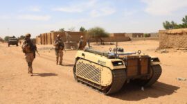 Milrem Robotics' unmanned ground vehicle “TheMIS” in Mali.