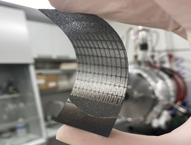 This shiny and flexible layer of crystals could be the future solar panel, but for the moon. Photo credit: Ants Vill